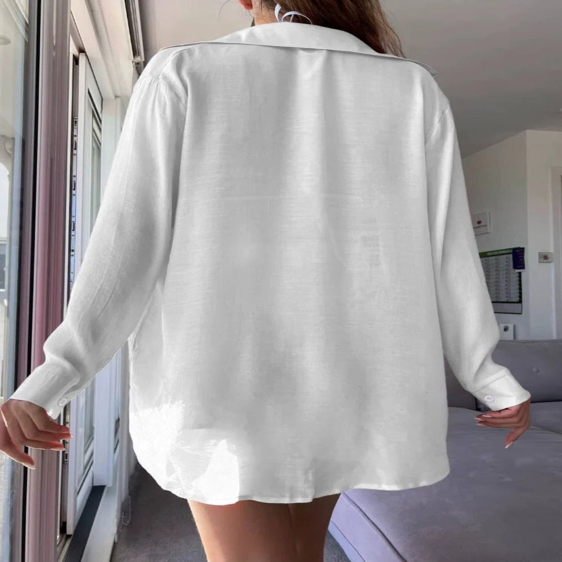 Luftiges Set mit Knopfleiste und Shorts für Frauen