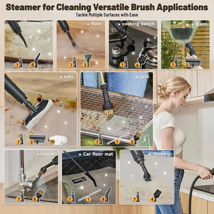 Tragbarer Dampfreiniger für Zuhause und Auto mit 3BAR Druck