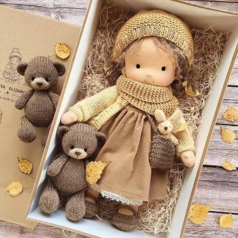 Hochwertige Baumwollpuppe aus natürlichen Materialien für Kinder