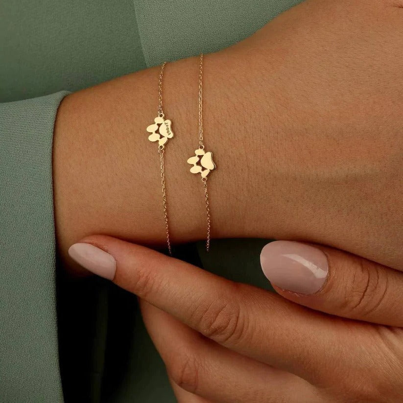 Persönliches Pfotenabdruck-Armband aus Edelstahl – Ein Zeichen der Liebe