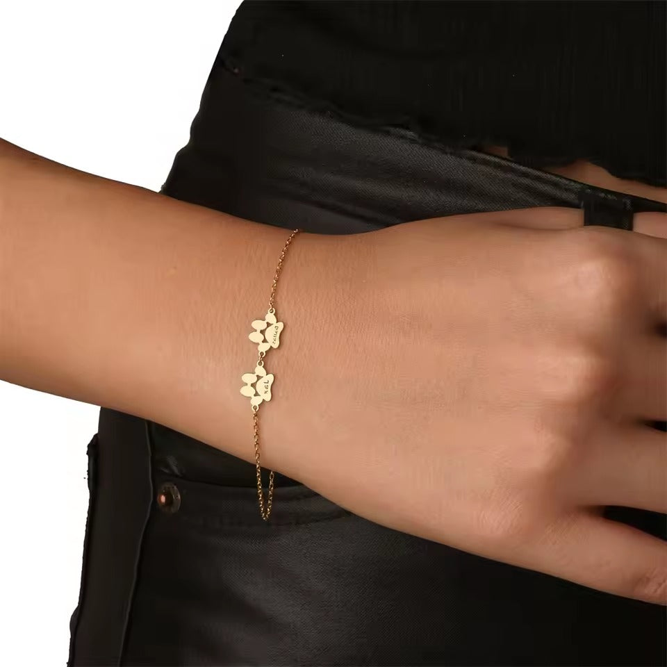 Persönliches Pfotenabdruck-Armband aus Edelstahl – Ein Zeichen der Liebe