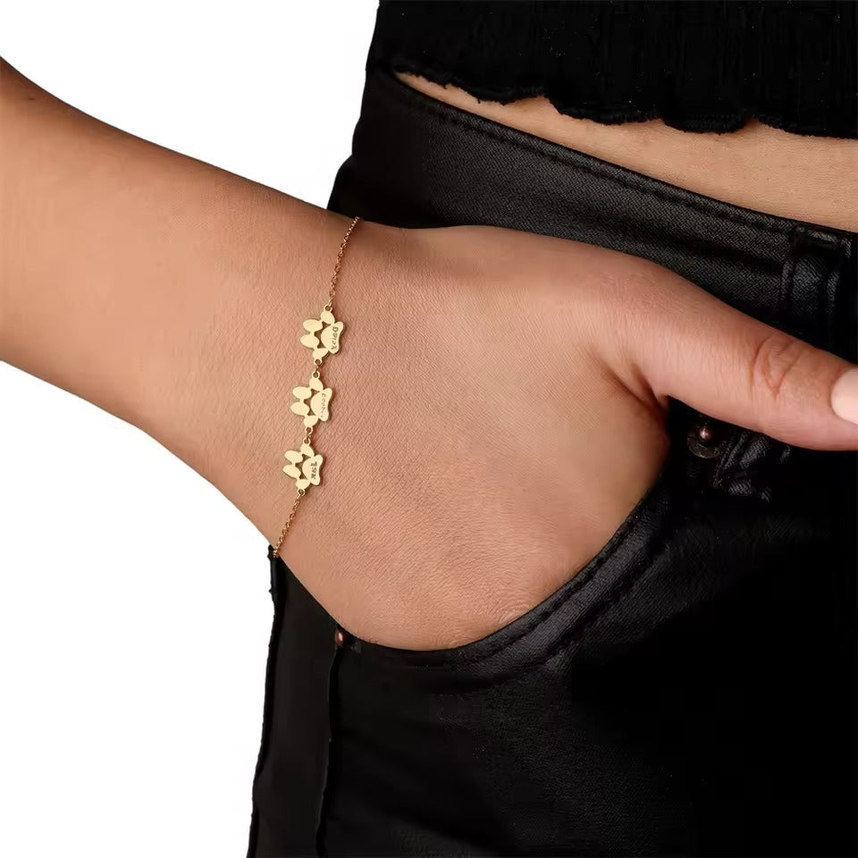 Persönliches Pfotenabdruck-Armband aus Edelstahl – Ein Zeichen der Liebe