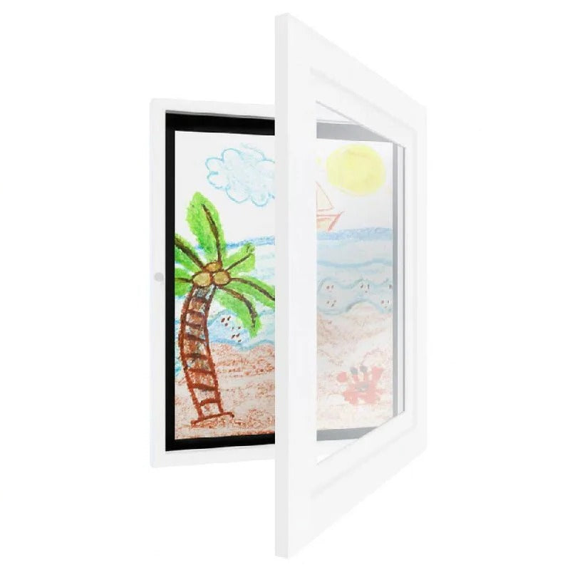Kreativer Rahmen für Kinderzeichnungen: A4 Display mit Stauraum für 150 Kunstwerke