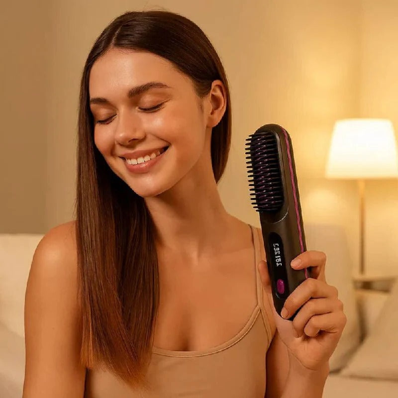 Keramische Haarglättungsbürste mit Anti-Frizz-Funktion für schnelles Styling