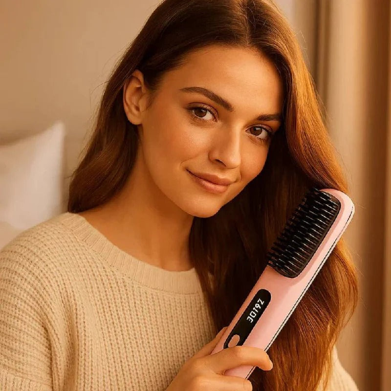 Keramische Haarglättungsbürste mit Anti-Frizz-Funktion für schnelles Styling
