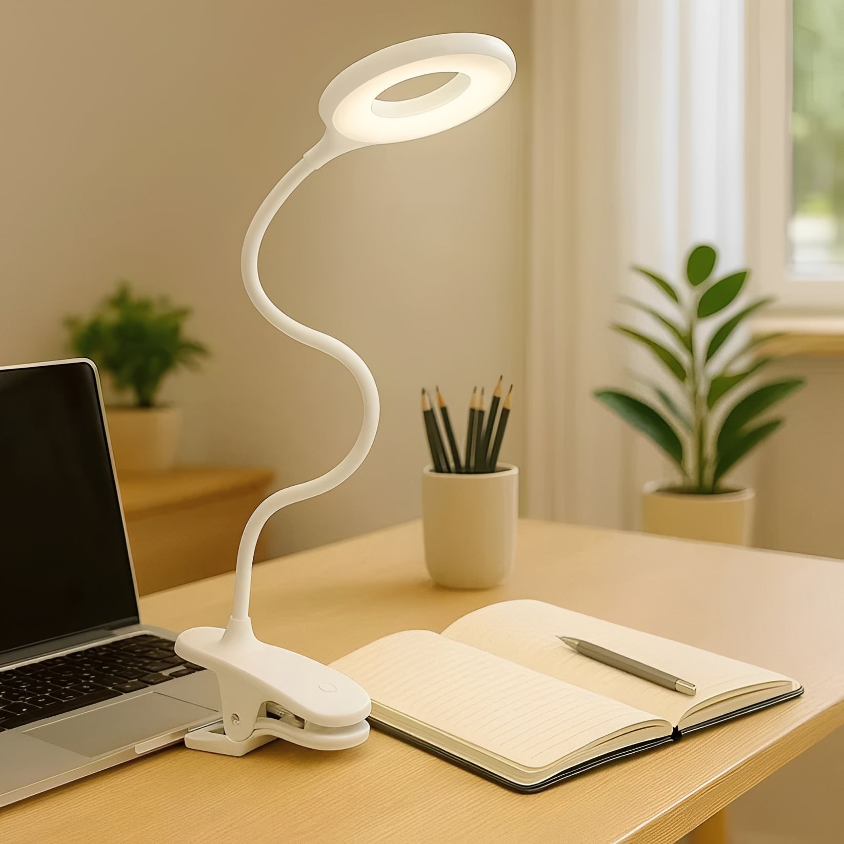Flexibles USB-Leselicht mit Clip und dimmbarer Funktion für den Schreibtisch