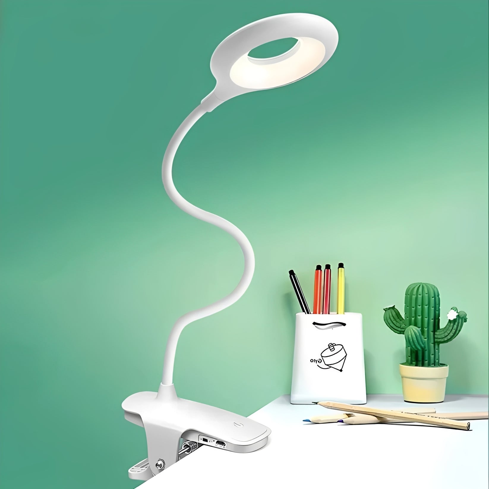Flexibles USB-Leselicht mit Clip und dimmbarer Funktion für den Schreibtisch