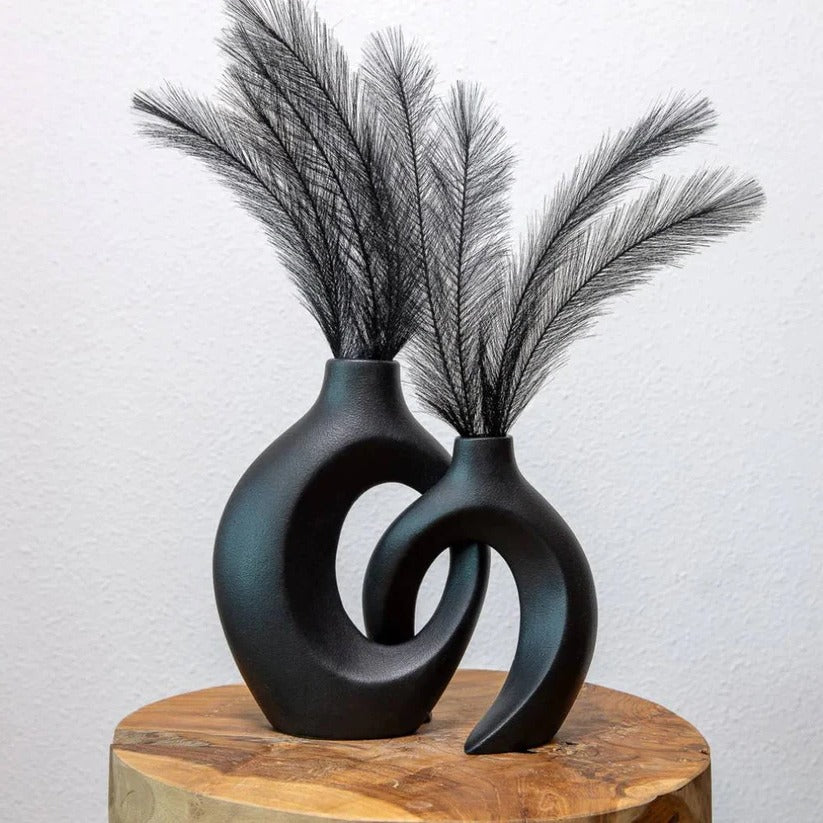 Keramische Vase mit Geflochtenem Design für Blumenarrangements