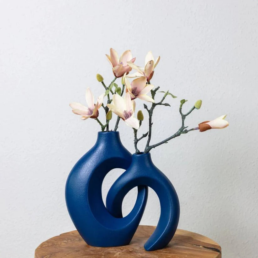 Keramische Vase mit Geflochtenem Design für Blumenarrangements