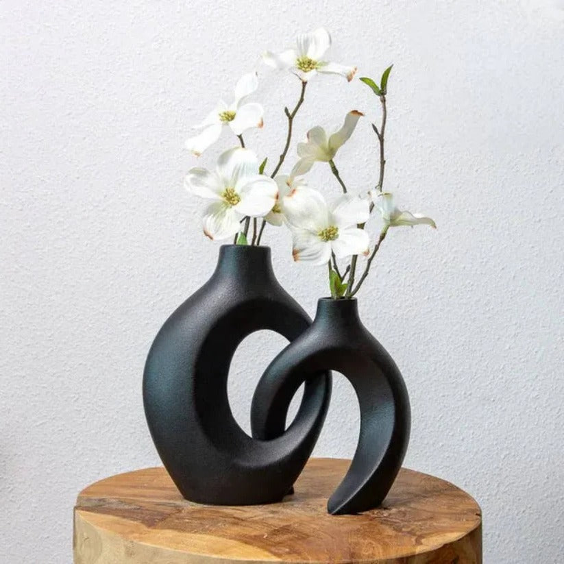 Keramische Vase mit Geflochtenem Design für Blumenarrangements