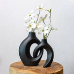 Handgefertigte Keramikvase mit Geflecht-Design für Blumenarrangements