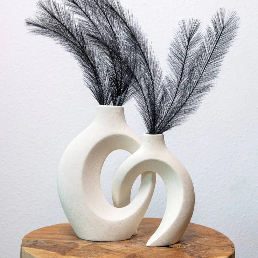 Keramische Vase mit Geflochtenem Design für Blumenarrangements