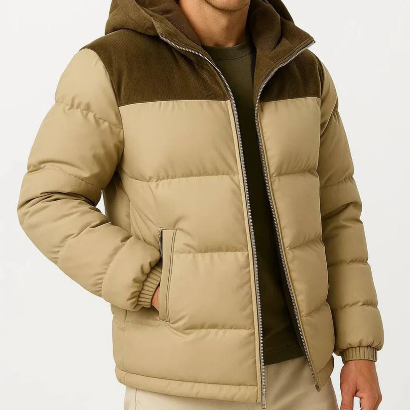 Leichte Herren Steppjacke mit Kapuze für kalte Tage