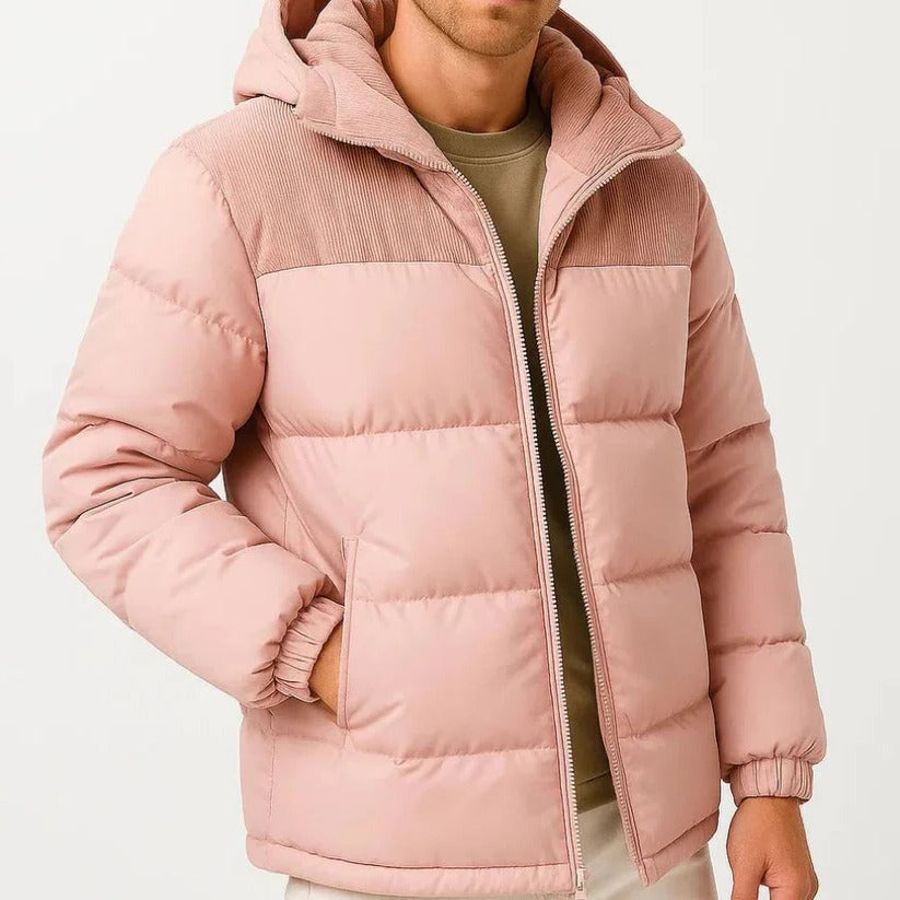 Leichte Herren Steppjacke mit Kapuze für kalte Tage