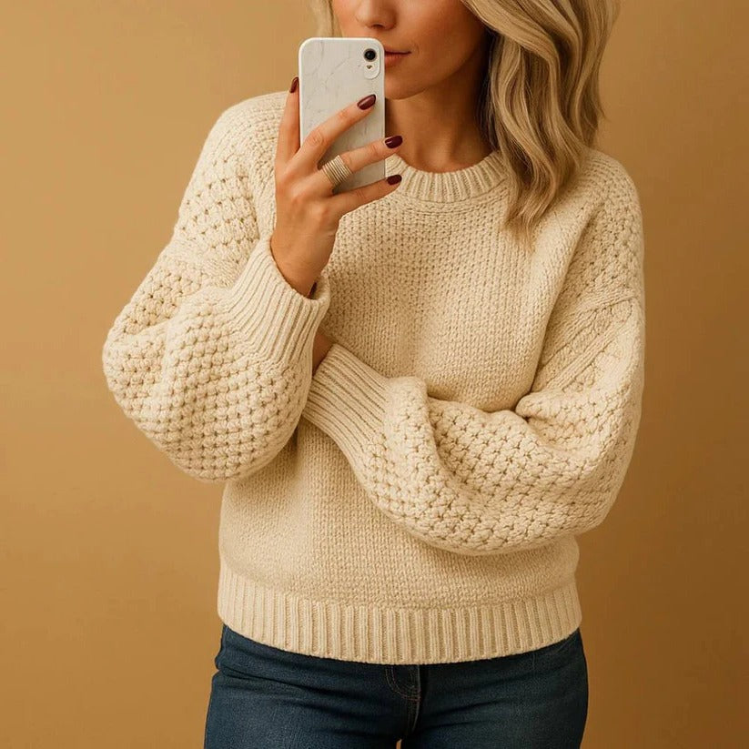 Bequemer Strickpullover für Damen mit legerem Schnitt für Herbst und Winter