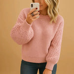 Bequemer Strickpullover für Damen mit legerem Schnitt für Herbst und Winter