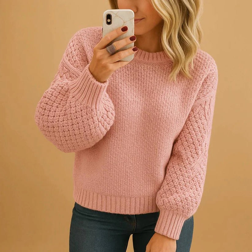Bequemer Strickpullover für Damen mit legerem Schnitt für Herbst und Winter