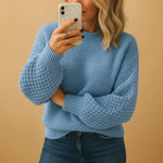 Bequemer Strickpullover für Damen mit legerem Schnitt für Herbst und Winter