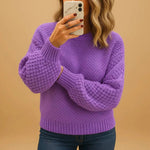 Bequemer Strickpullover für Damen mit legerem Schnitt für Herbst und Winter