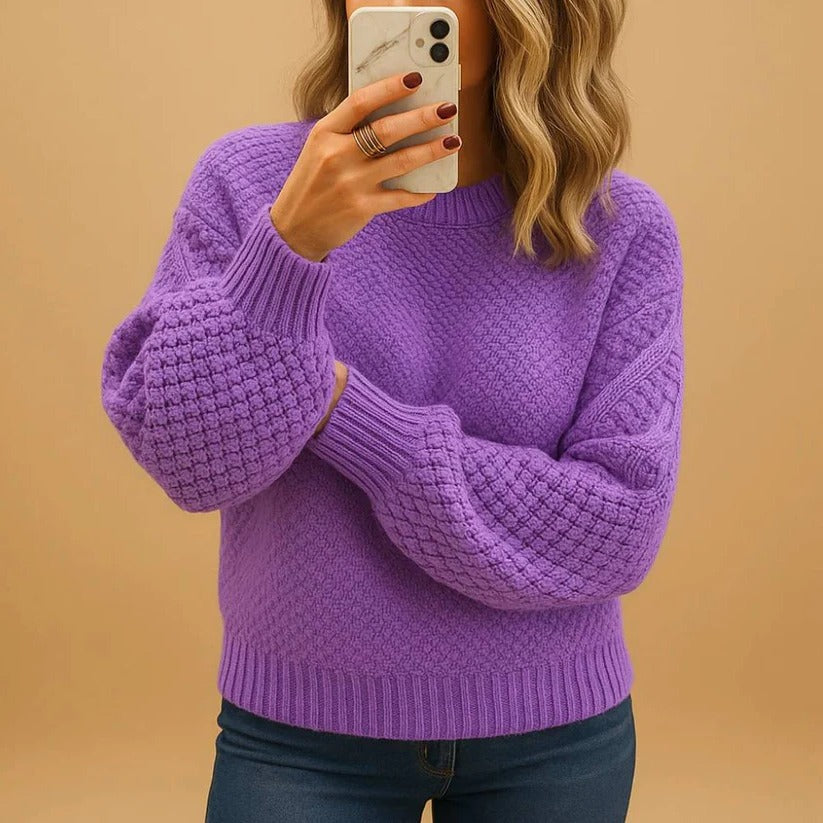 Bequemer Strickpullover für Damen mit legerem Schnitt für Herbst und Winter