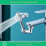 Wasserhahn-Aufsatz mit 1440° Drehung und integriertem Wassersparer