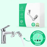 Wendbarer Wasserhahnaufsatz mit integriertem Wasserfilter und Spritzschutz