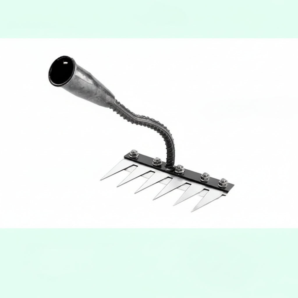 Ergonomischer Gartenrechen aus Stahl für effiziente Unkrautentfernung