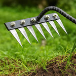 Ergonomischer Gartenrechen aus Stahl für effiziente Unkrautentfernung
