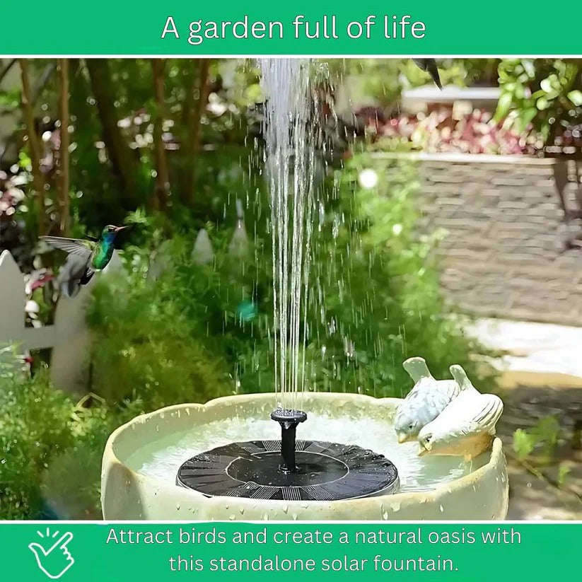 Sonnenbetriebene Mini-Wasserfontäne für Garten und Außenbereich