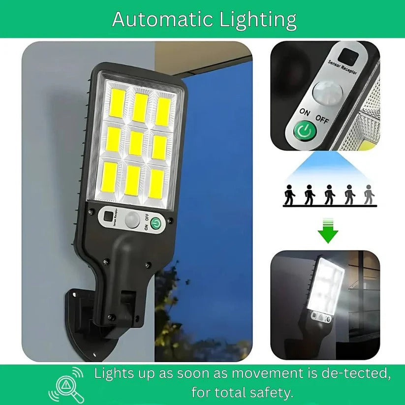 Solarbetriebene Wandlampe mit Bewegungsmelder für Außenbereiche
