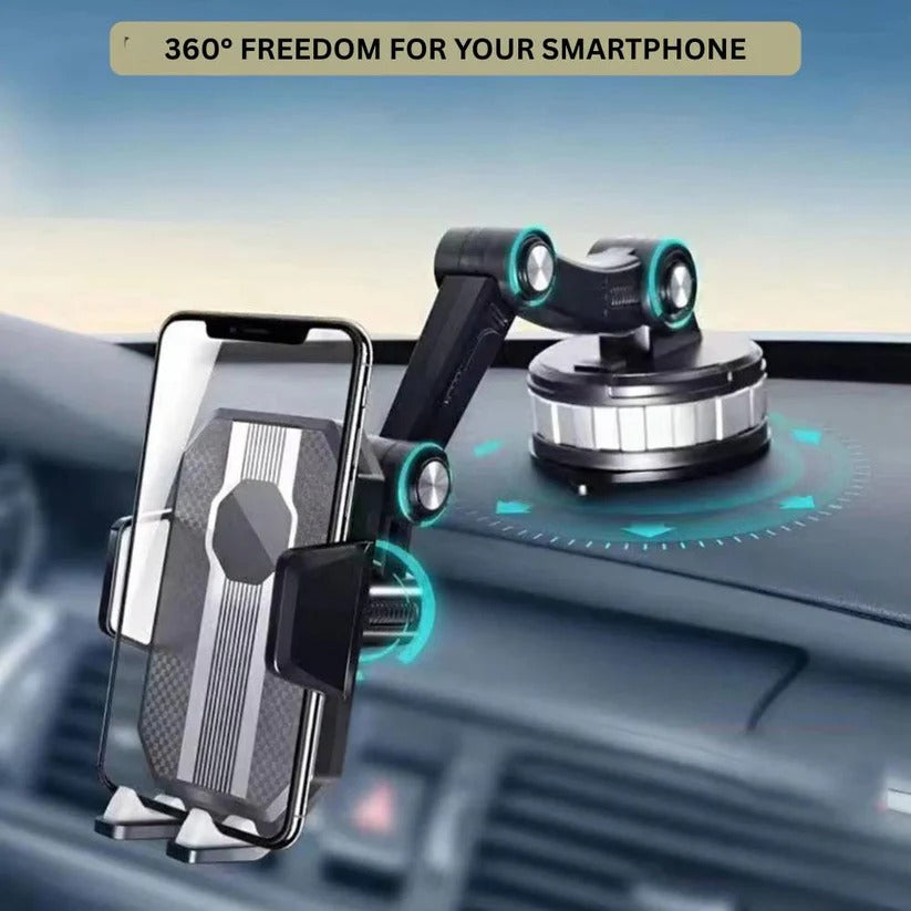 360-Grad Drehbarer Handyhalter für das Auto mit Saugfuß