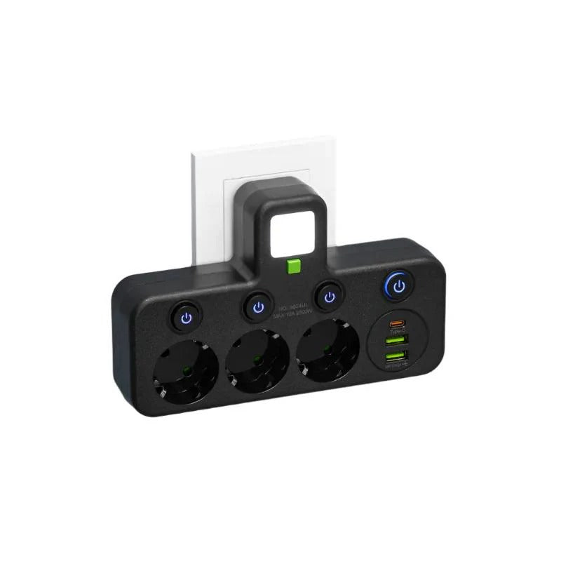 Intelligente Steckdosenleiste mit USB und USB-C für schnelles Laden