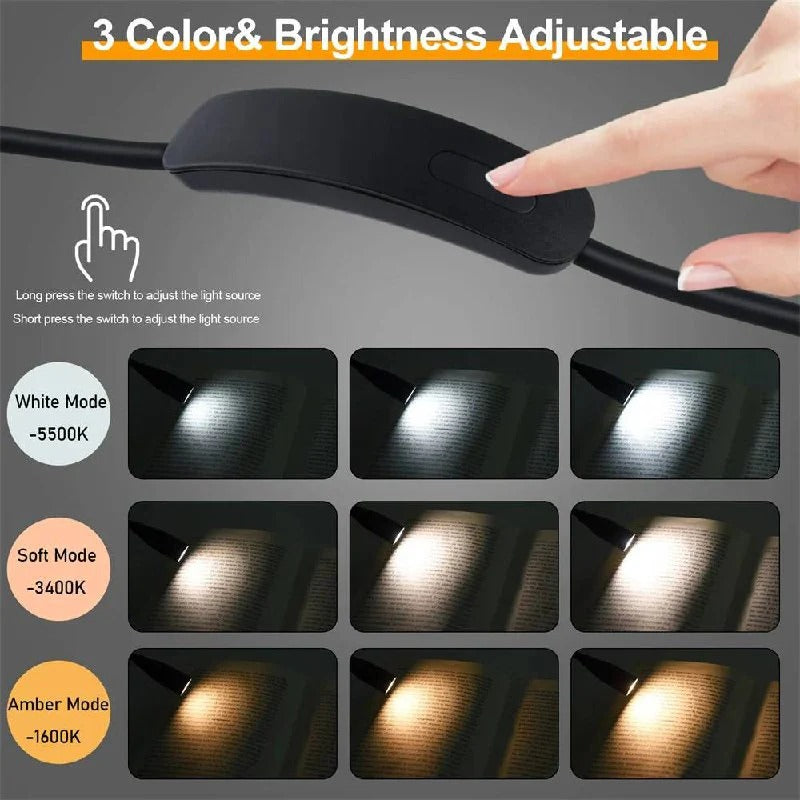 Flexibles, wiederaufladbares LED-Nackenlicht für ungestörtes Lesen