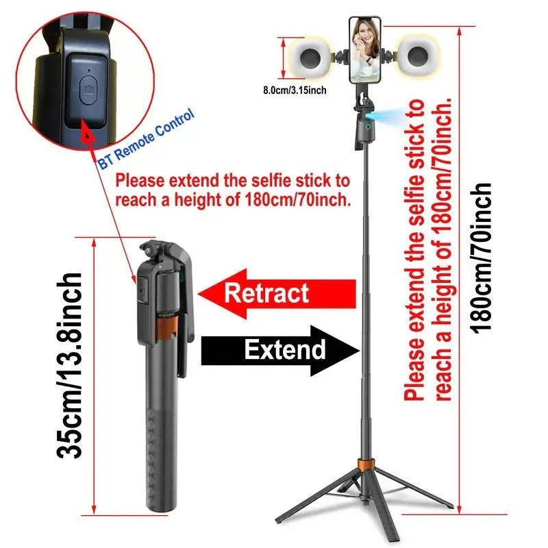 Intelligenter Smartphone-Stativ mit automatischer Verfolgung und dualen Lichtern für Livestreaming und Vlogging