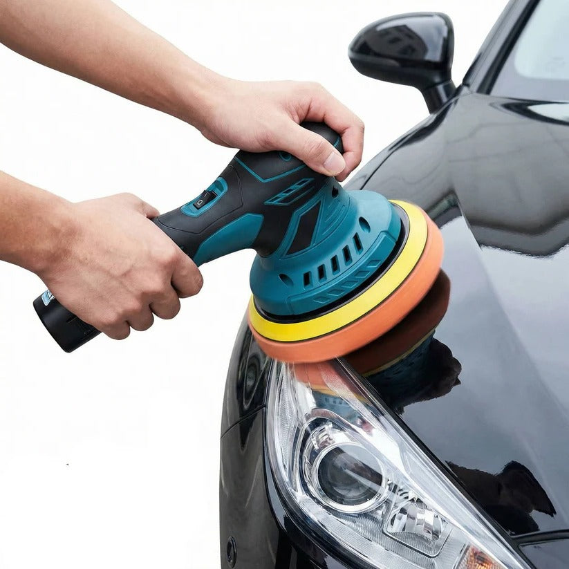 Kabelloser Polierer für Autos mit variablen Geschwindigkeiten und 9mm Orbit, 15 cm Pad