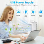 Kompakter USB Tischventilator mit sanftem Licht und Timer-Funktion