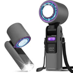 3-in-1 Tragbarer Ventilator mit Taschenlampe und LED-Anzeige
