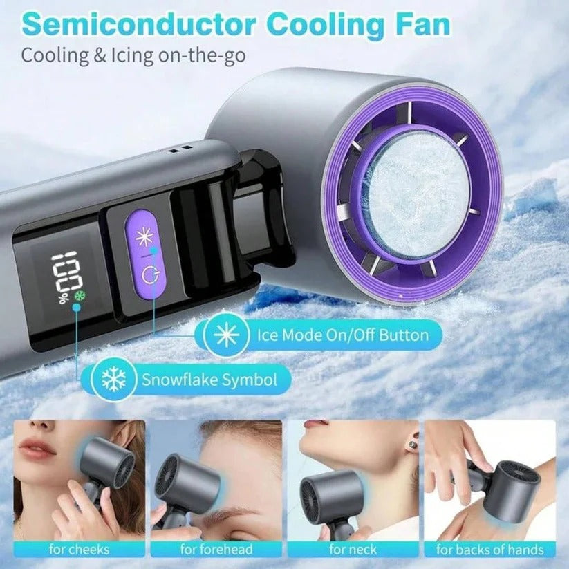 3-in-1 Tragbarer Ventilator mit Taschenlampe und LED-Anzeige