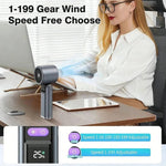 3-in-1 Tragbarer Ventilator mit Taschenlampe und LED-Anzeige