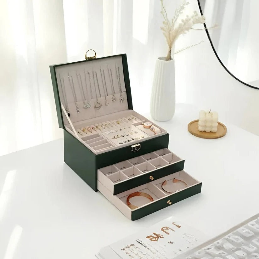 Elegante Schmuckaufbewahrungsbox mit Mehrschicht-Design