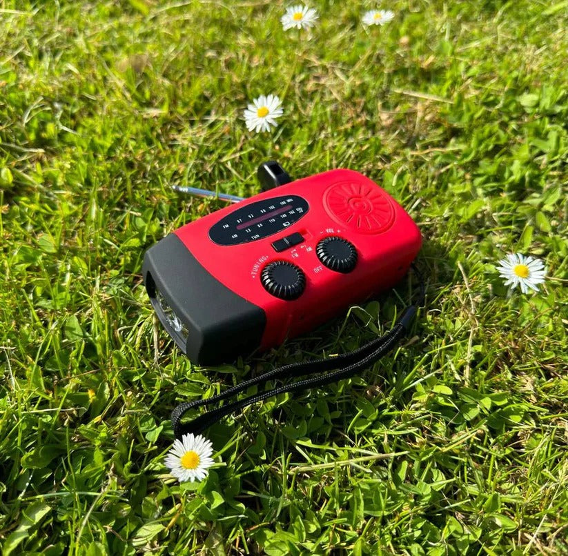 Solarbetriebene Notfallradio mit Handkurbel und Powerbank