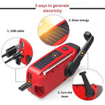 Sonnenbetriebenes Notfallradio mit Handkurbel und Powerbank
