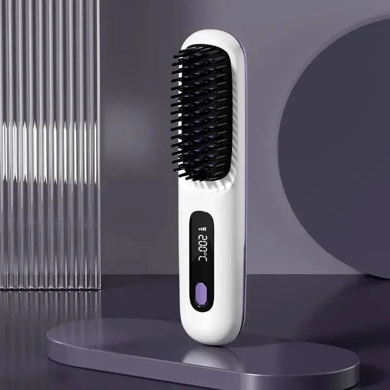 Kabelloser Haarglätter mit USB-Ladefunktion und LCD-Anzeige