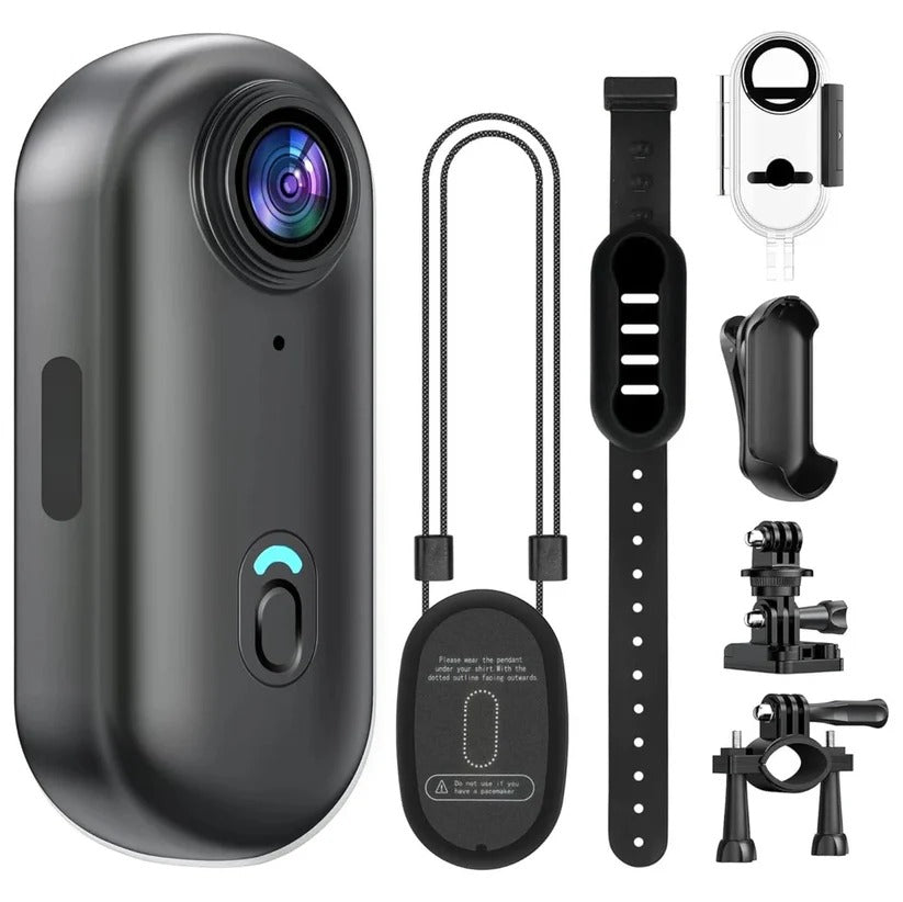 Kompakte 4K Action-Kamera mit wasserdichtem Gehäuse und 128GB Speicher