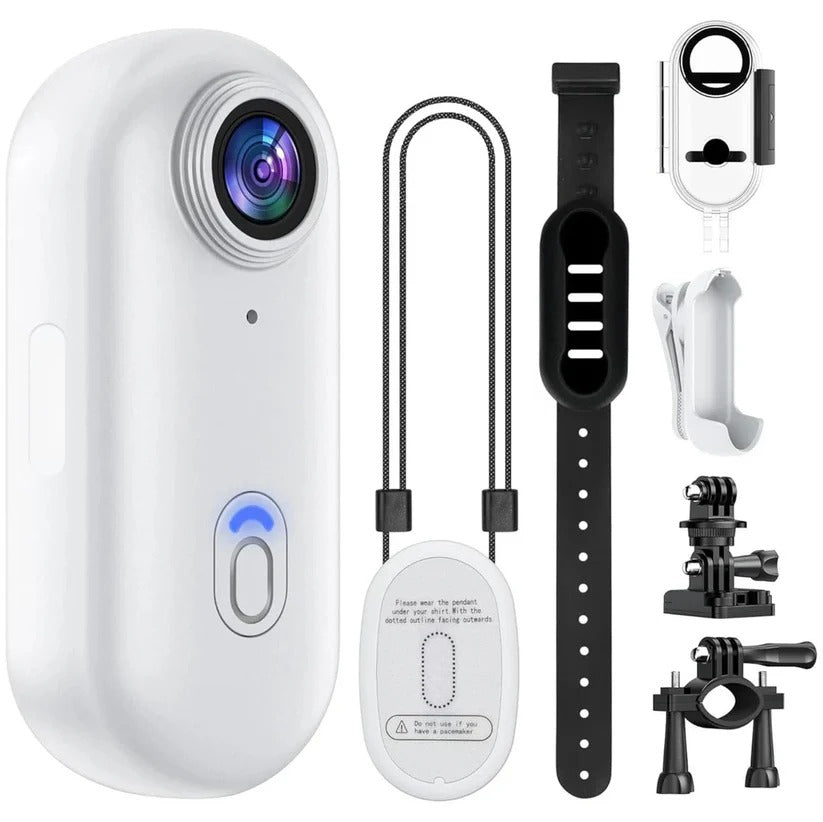 Kompakte 4K Action-Kamera mit wasserdichtem Gehäuse und 128GB Speicher