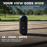 Kompakte 4K Action-Kamera mit wasserdichtem Gehäuse und 128GB Speicher