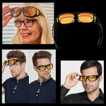 Überziehbare Nachtfahrbrille mit polarisierten, gelb getönten Gläsern