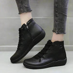 Damen Stiefeletten aus Kunstleder mit Blockabsatz und Reißverschluss