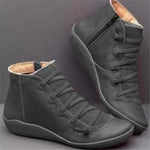 Damen Stiefeletten aus Kunstleder mit Blockabsatz und Reißverschluss