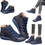 Damen Stiefeletten aus Kunstleder mit Blockabsatz und Reißverschluss